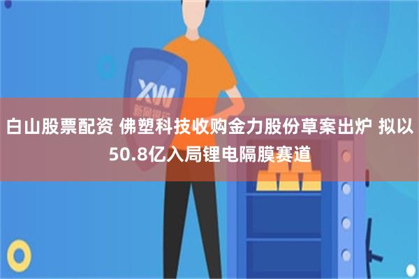 白山股票配资 佛塑科技收购金力股份草案出炉 拟以50.8亿入局锂电隔膜赛道
