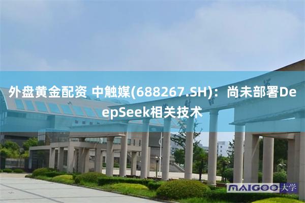 外盘黄金配资 中触媒(688267.SH)：尚未部署DeepSeek相关技术