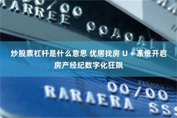 炒股票杠杆是什么意思 优居找房 U + 系统开启房产经纪数字化狂飙