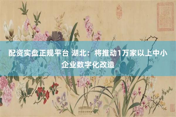 配资实盘正规平台 湖北：将推动1万家以上中小企业数字化改造