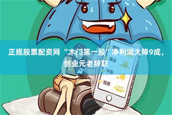 正规股票配资网 “木门第一股”净利润大降9成，创业元老辞职
