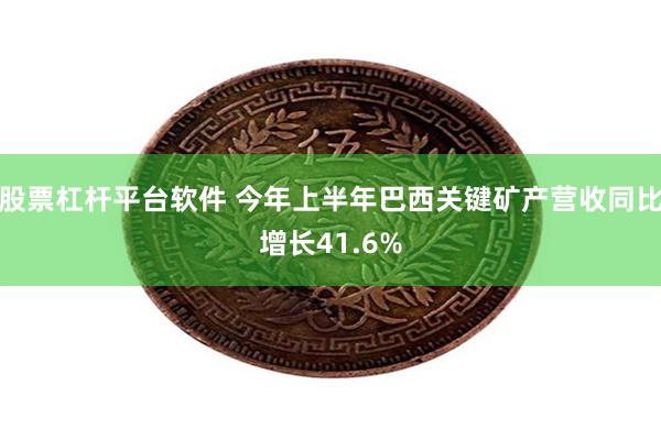 股票杠杆平台软件 今年上半年巴西关键矿产营收同比增长41.6%