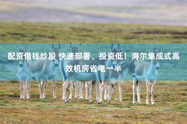 配资借钱炒股 快速部署、投资低!海尔集成式高效机房省电一半