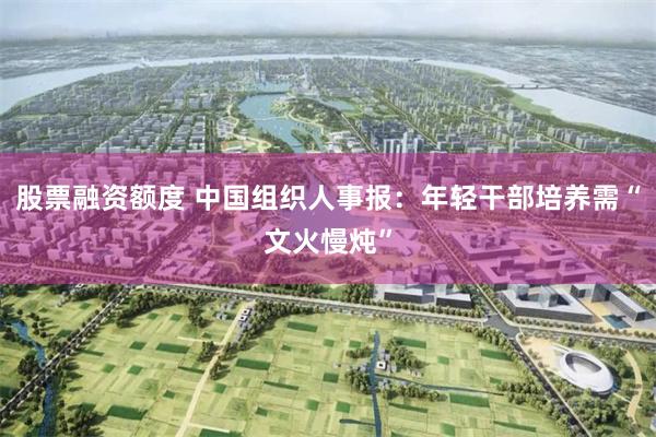 股票融资额度 中国组织人事报：年轻干部培养需“文火慢炖”