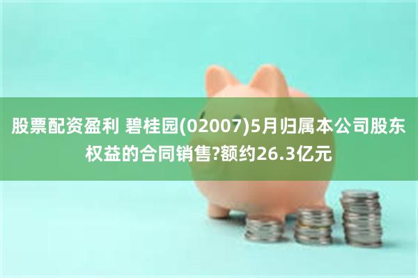 股票配资盈利 碧桂园(02007)5月归属本公司股东权益的合同销售?额约26.3亿元
