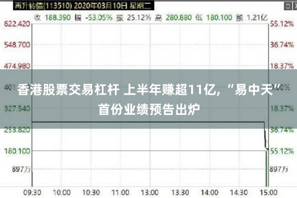 香港股票交易杠杆 上半年赚超11亿, “易中天”首份业绩预告出炉