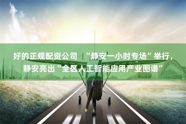好的正规配资公司   “静安一小时专场”举行，静安亮出“全区人工智能应用产业图谱”