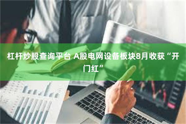 杠杆炒股查询平台 A股电网设备板块8月收获“开门红”