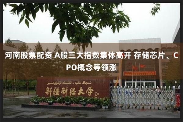 河南股票配资 A股三大指数集体高开 存储芯片、CPO概念等领涨