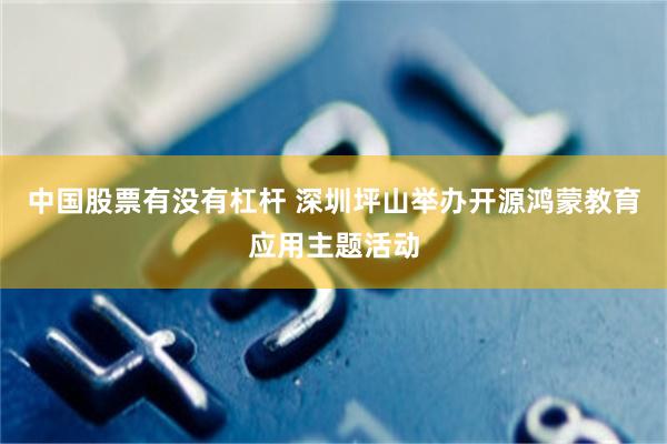 中国股票有没有杠杆 深圳坪山举办开源鸿蒙教育应用主题活动