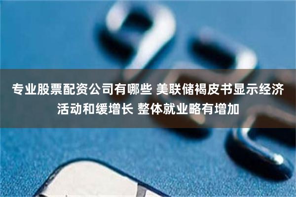 专业股票配资公司有哪些 美联储褐皮书显示经济活动和缓增长 整体就业略有增加