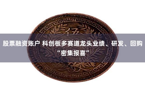 股票融资账户 科创板多赛道龙头业绩、研发、回购“密集报喜”