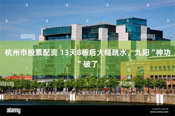 杭州市股票配资 13天8板后大幅跳水，九阳“神功”破了